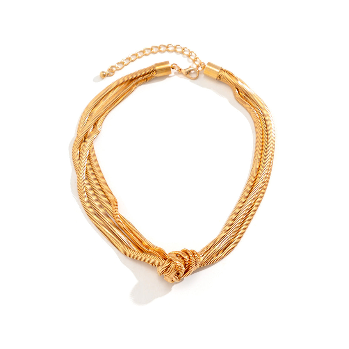 Collar de clavícula con cadena anudada geométrica de hip hop de hierro al por mayor
